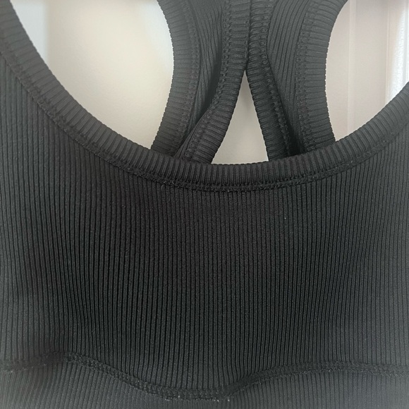 Zara Raceback Black Ribbed Cropped Top Size Large - Picture 12 of 12